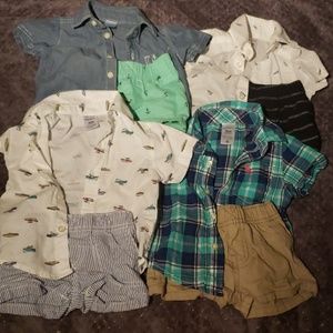 Carter's baby boy oxford shirt and shorts set (4)